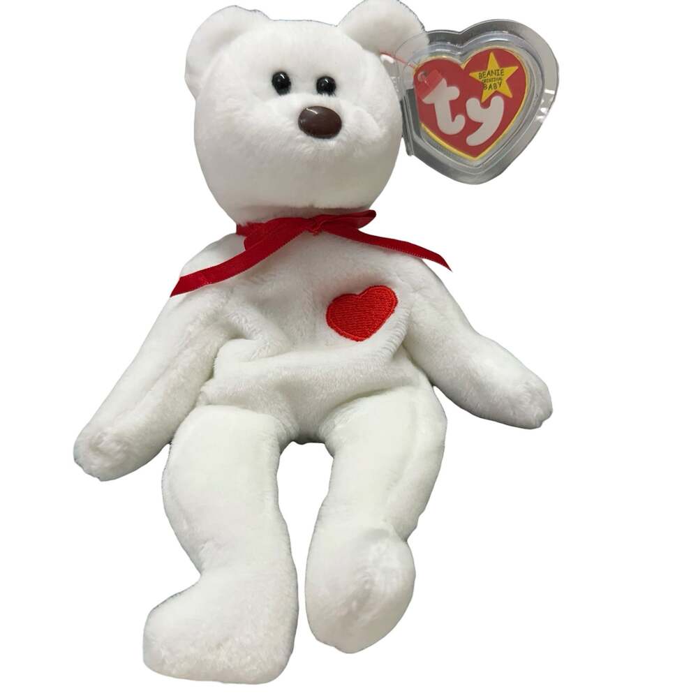 Ty Beanie Babies Collection Valentino White Bear Red Heart 1994 Valentine NEW